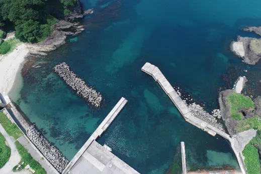 UAVグリーンレーザ測量の計測例(港と浅い海域)